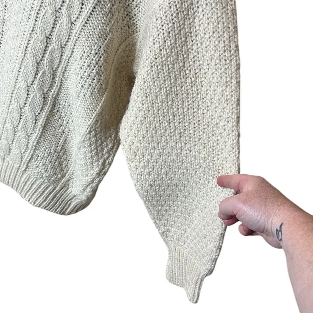 Vintage Bogner wool alpaca cable knit turtleneck sweater small fisherman